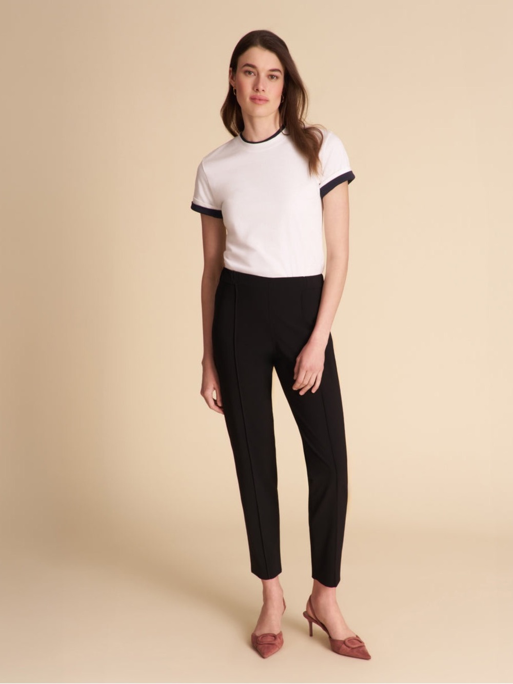 MM Lafleur Colby Travel Black Ankle Ponte Pull-On Pants